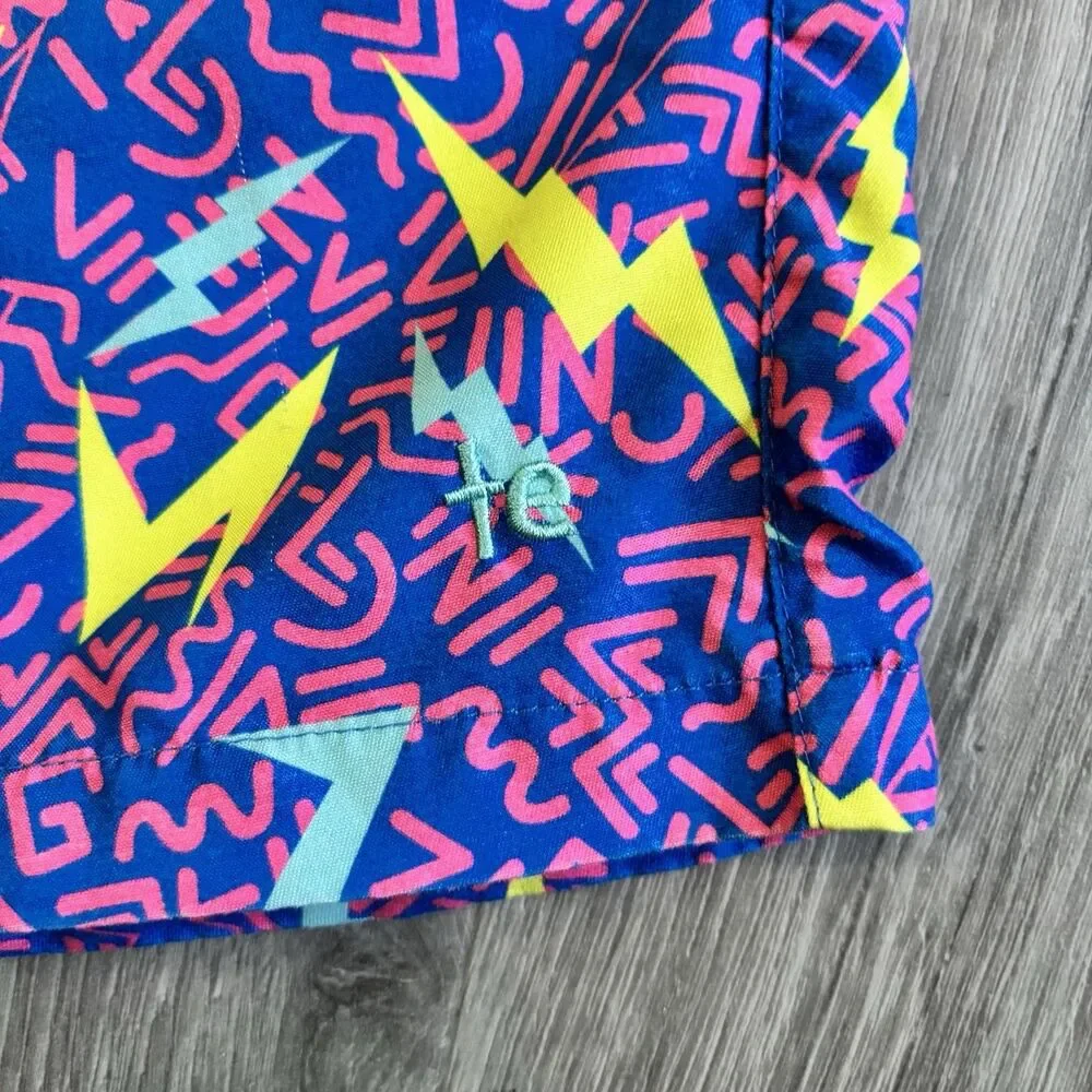 Tipsy Elves Swim Trunks Shorts Men's Size Medium Geometric Retro Swimming Beach